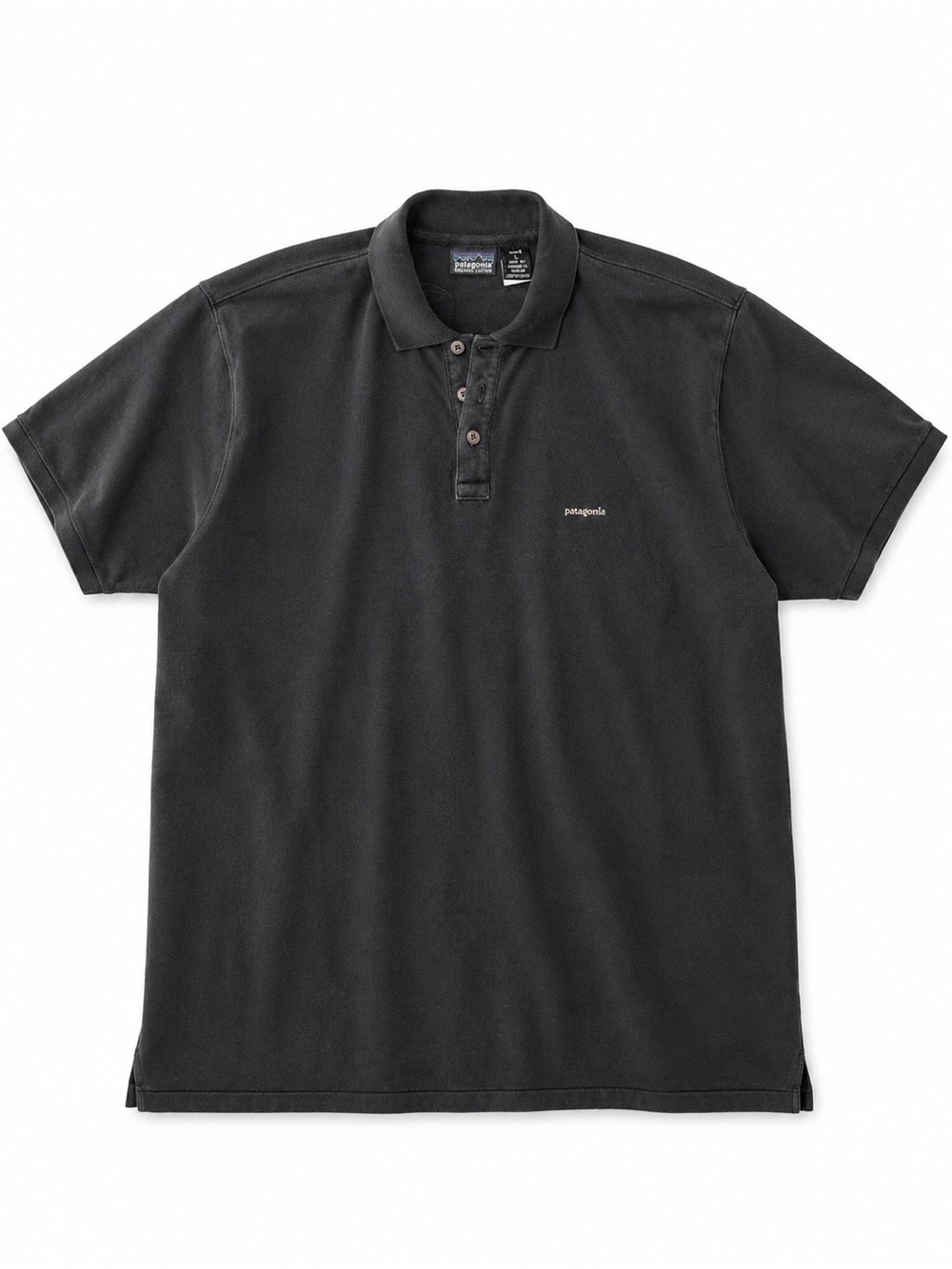 Patagonia Men's Black Organic Cotton Polo Short Sleeve Shirt Size L-XL